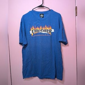 Y2K Thrasher Blue Graphic T-Shirt